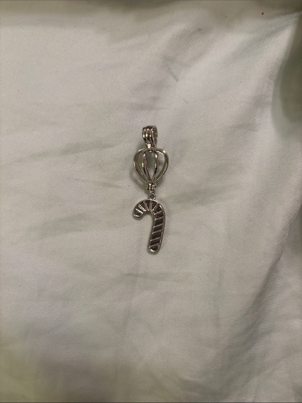 Silver Candy Cane Drop Pendant Necklace - Women's Jewelry